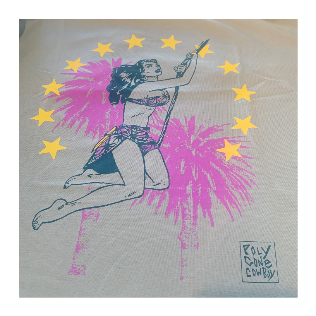 POLY GONE COWBOY | ‘Thrill Seeker / Heart Breaker’ | T-shirt | Grey