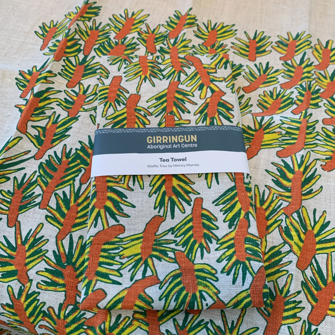 N. MURRAY - Girringun Art Centre | 'Wattle Tree' | Linen tea towel