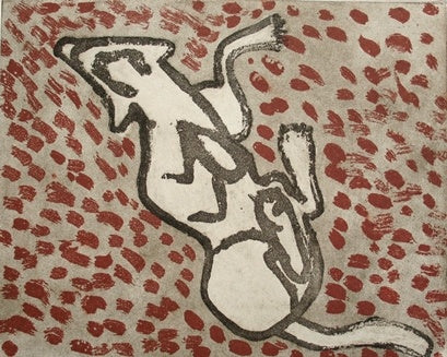 LEIGH NAMPONAN | 'Mangk uukan (back scratching)' | Etching | Fine art print