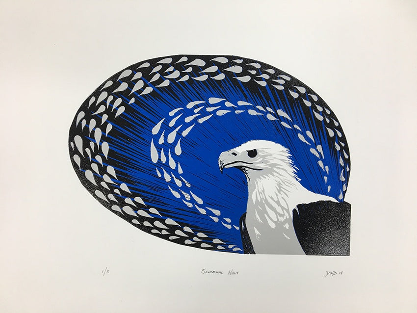 DARREN BLACKMAN | 'Seasonal Hunt' | Reduction linocut