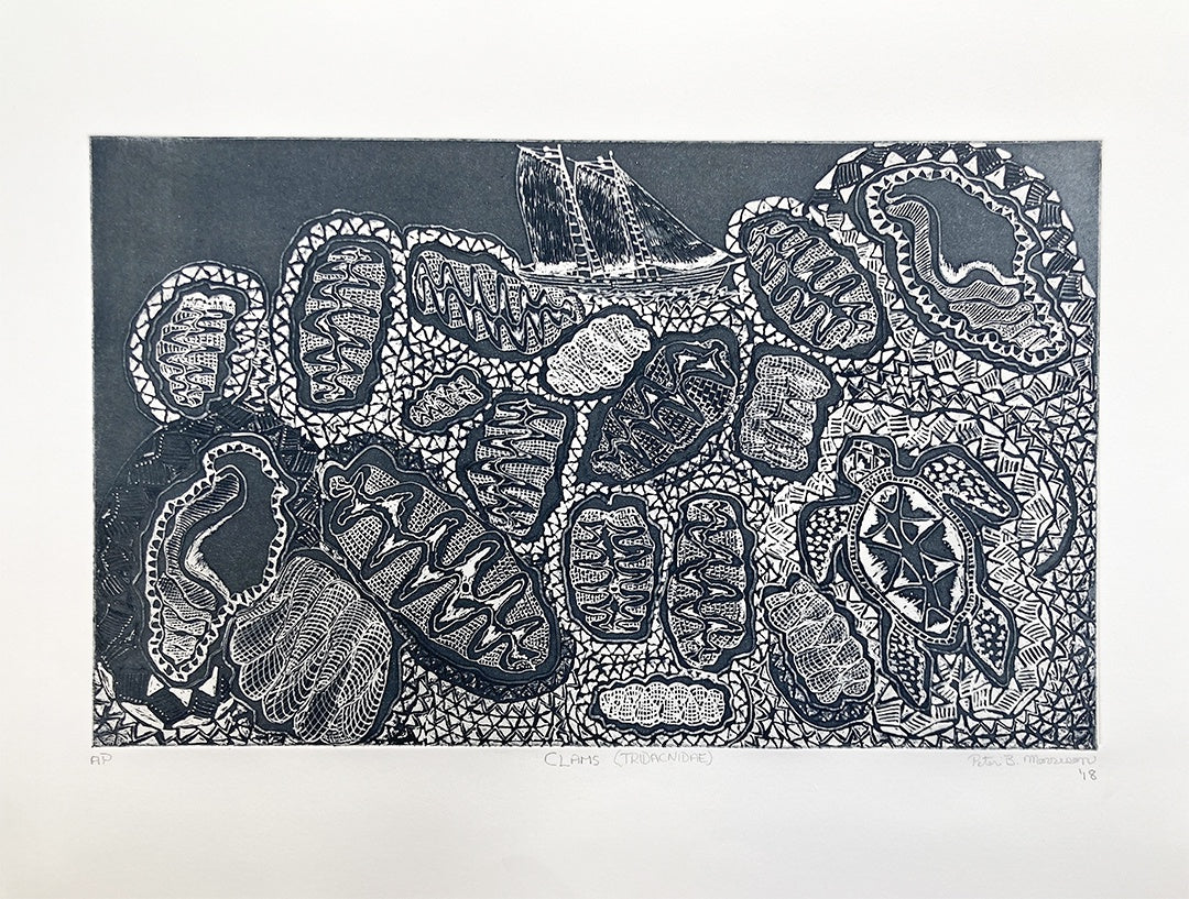 PETER MORRISON | 'Clams (Tridacnidae)' Etching