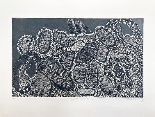 PETER MORRISON | 'Clams (Tridacnidae)' Etching