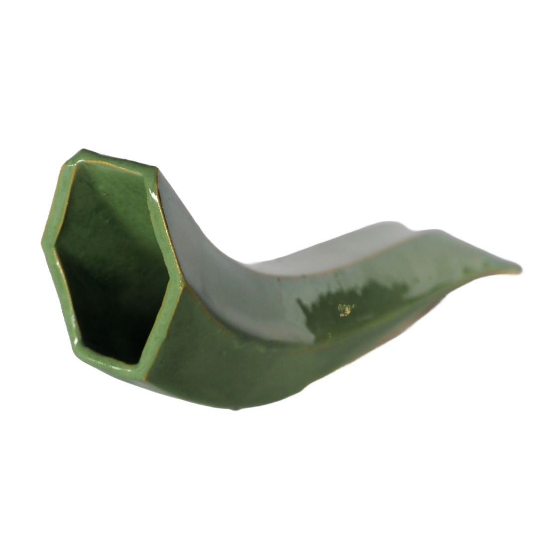 SERVICE CERAMICS | ‘Extruded Form 15’ | Stoneware wall vase, seafoam green