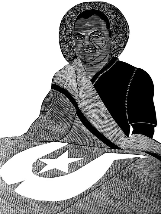 ROBERT TOMMY PAU | 'Thawi (Brother in Law)' | 2021 | Linocut print