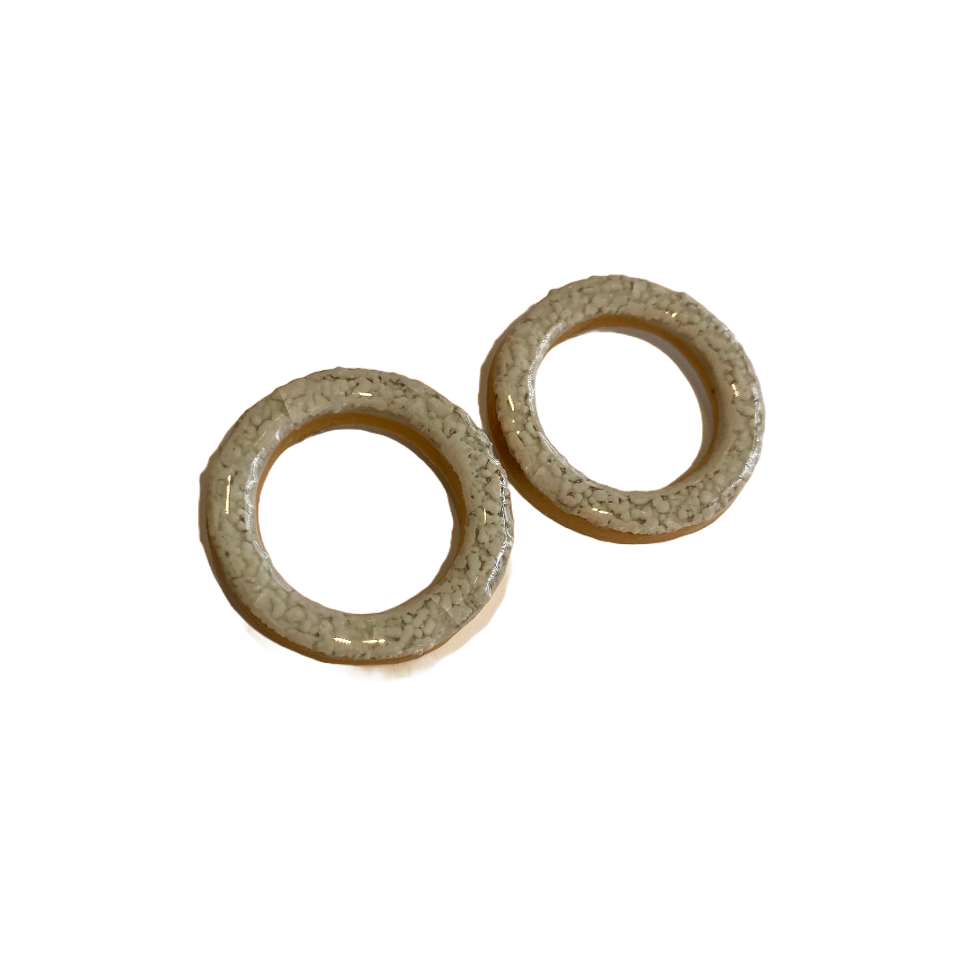 MISA.CO | ‘Glazed Light Blue Ⅱ Loop Ceramic Earrings #21’ | Smoke-fired / Surgical Stainless Steel Fittings