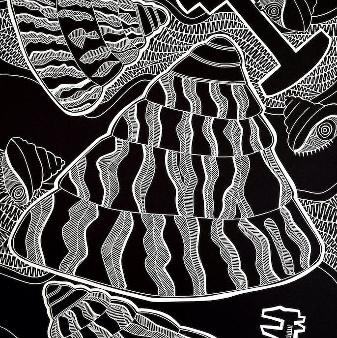 PAULA SAVAGE - Moa Arts | 'Big Kabar' | Linoprint on BFK Rives paper