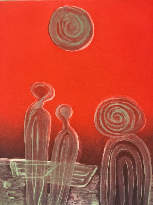 FIONA OMEENYO | 'Fishing at Double Stone' | Etching
