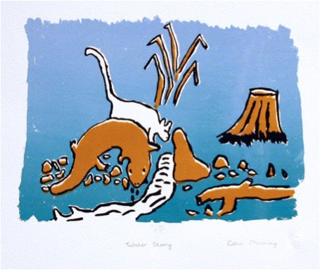 Debra Murray 'Water Story' screenprint, Girringun