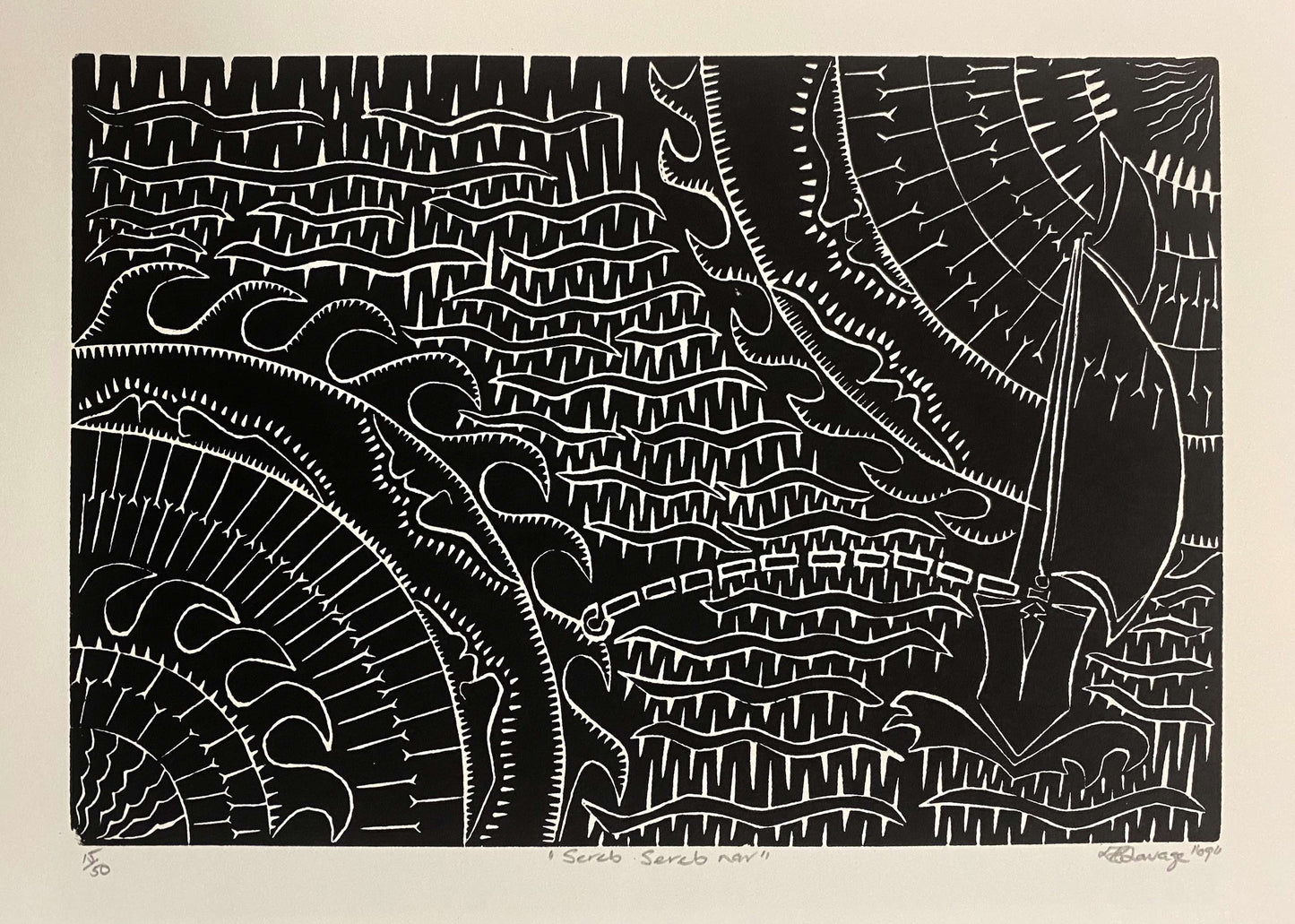 ELLA-ROSE SAVAGE | 'Serb Sereb Nar' | Linocut Print