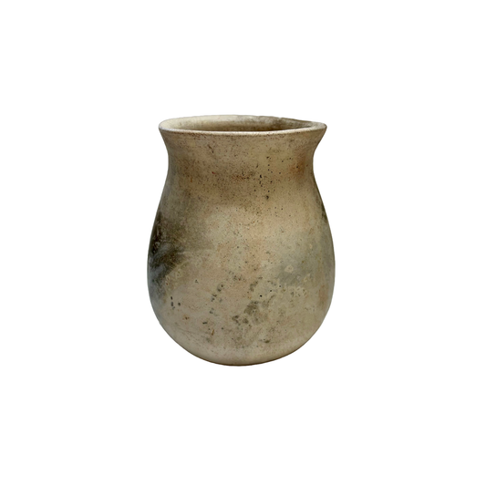 ELLIS ROAD ARTS | 'Barrel Smoked Vase #567' | Hand-thrown white raku clay