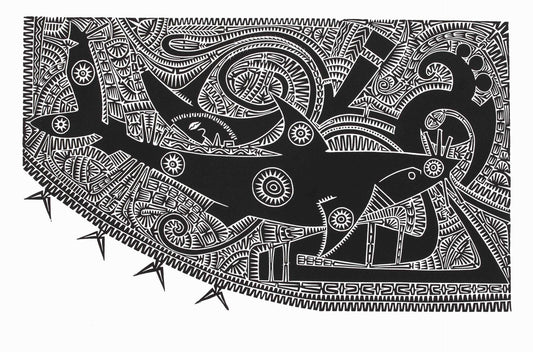 BRIAN ROBINSON | 'Baidam Thithuyil' | Linocut Print