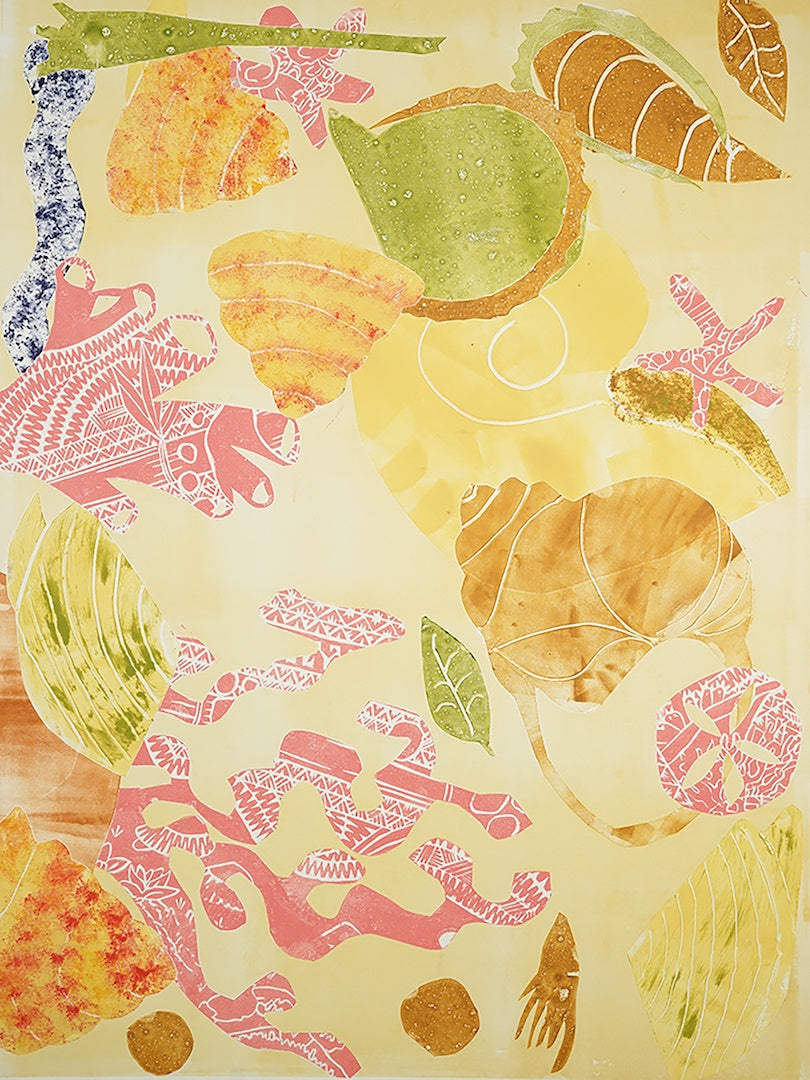 PAULA SAVAGE - Moa Arts | 'Down at the buthu' | Monoprint on BFK Rives paper