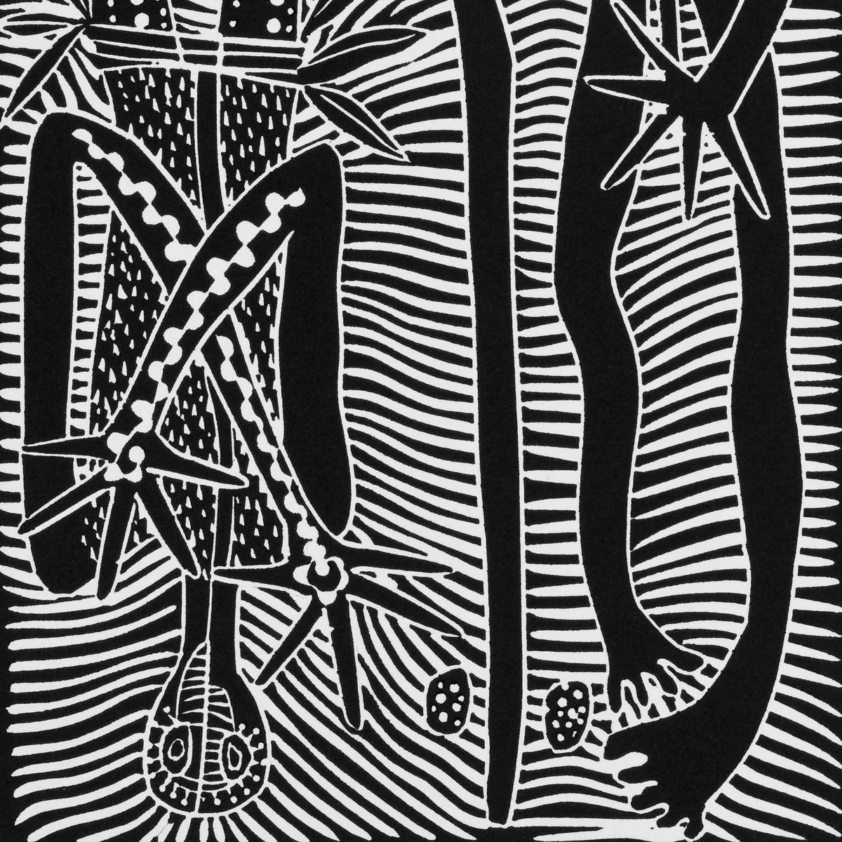 ARONE MEEKS | 'Maroo bunji (brothers)' | Linocut Print