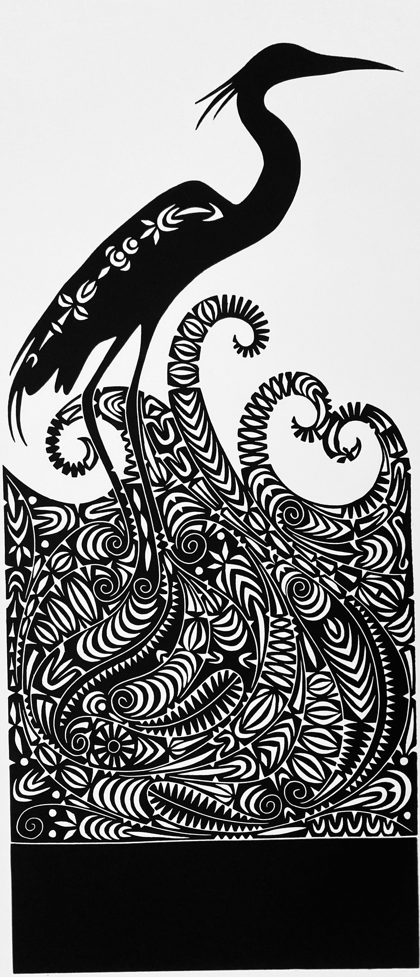 BRIAN ROBINSON | 'Karbai Egretta Sacra' | Linocut