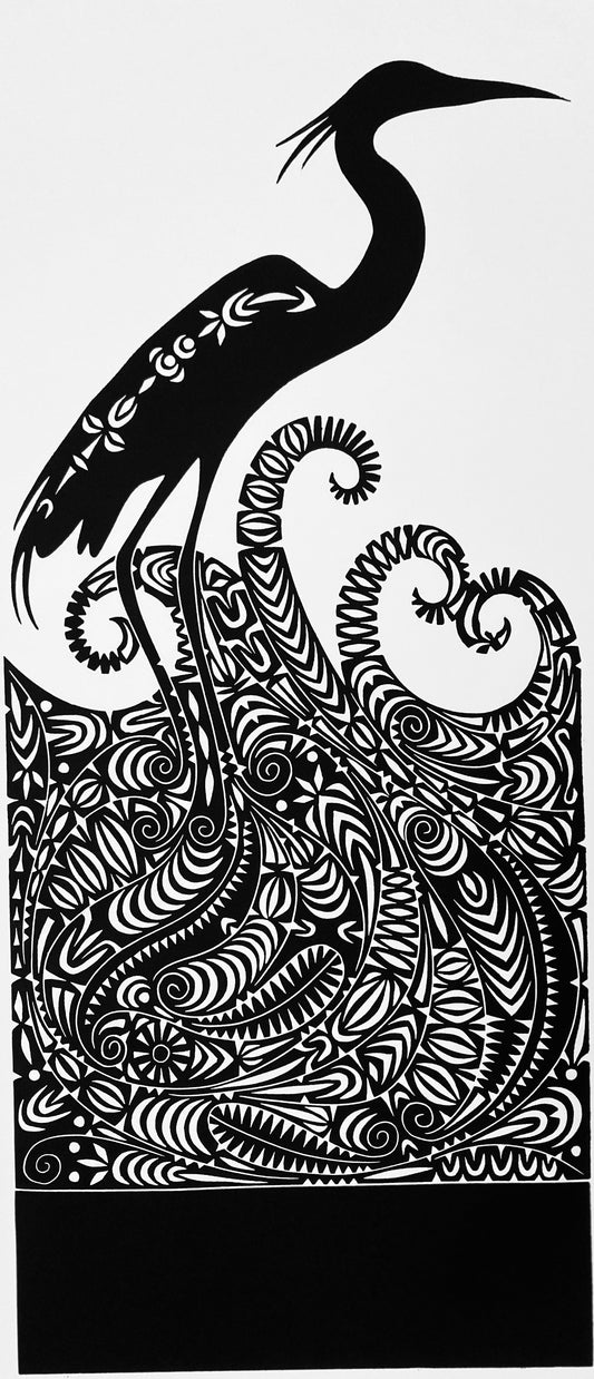 BRIAN ROBINSON | 'Karbai Egretta Sacra' | Linocut