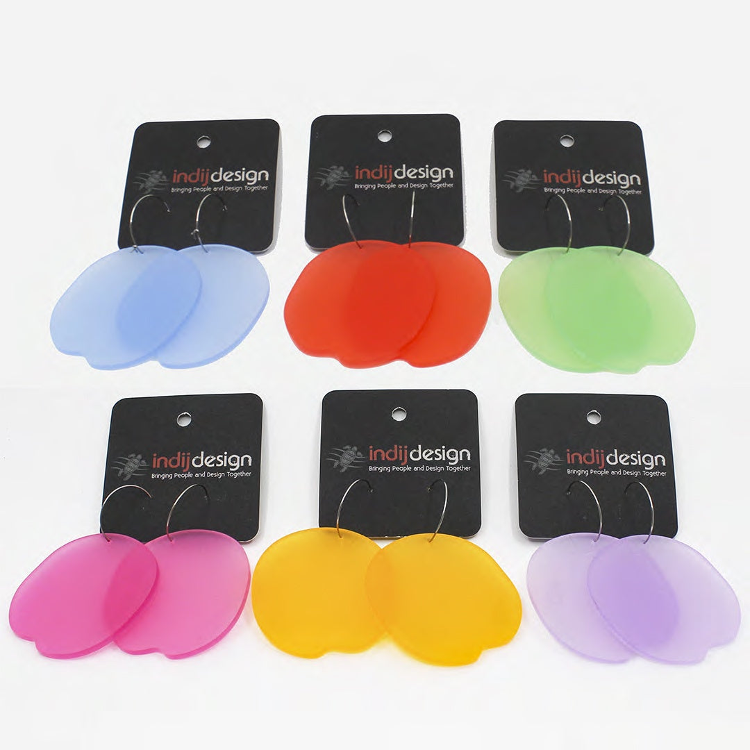 INDIJ DESIGN | 'BLAKbean Earrings' | Perspex | Assorted colours
