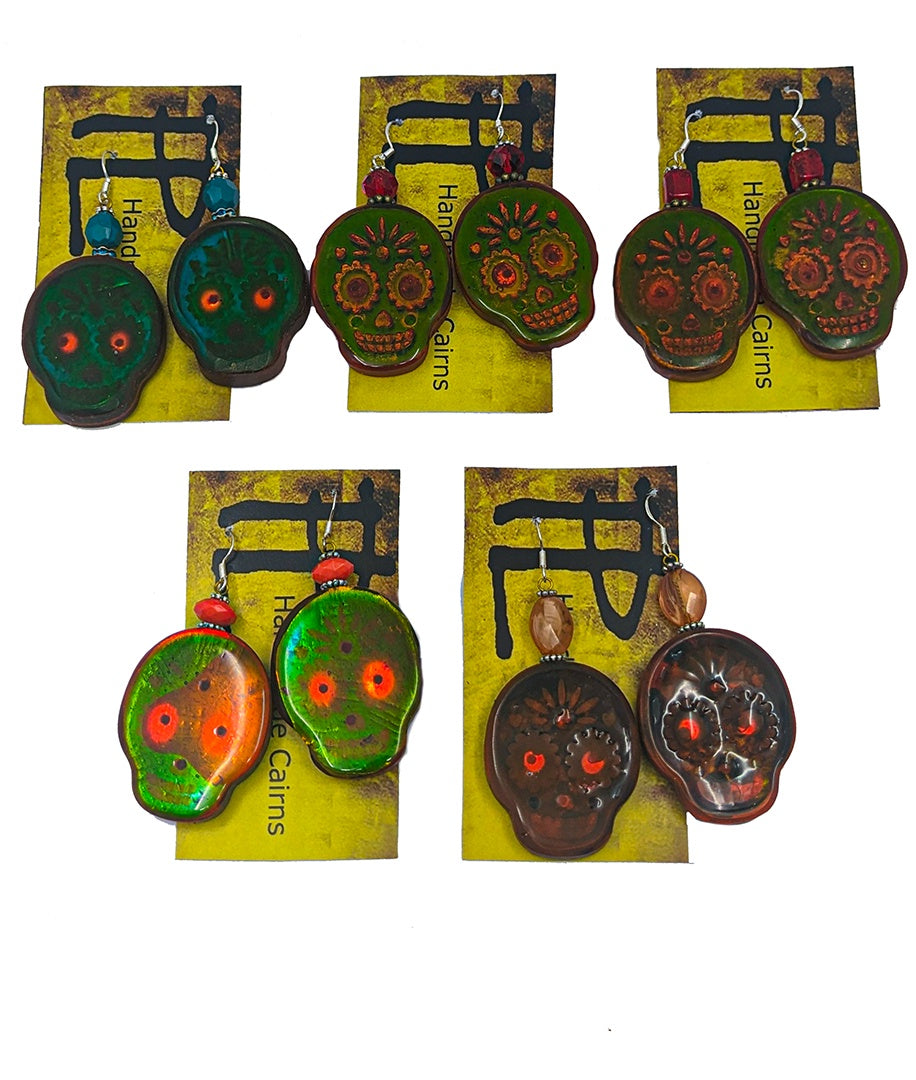 PAUL LESTER | 'Day Of The Dead' | Earrings | Mixed media & Epoxy Resin / Assorted colours