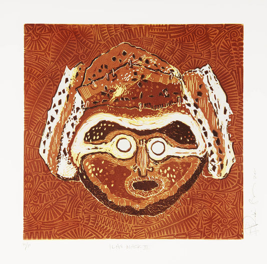 BRIAN ROBINSON | 'Ilan mask III' | Reduction linocut