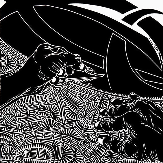 BRIAN ROBINSON | 'Marks of a printmaker (body parts I)' | Linocut Print