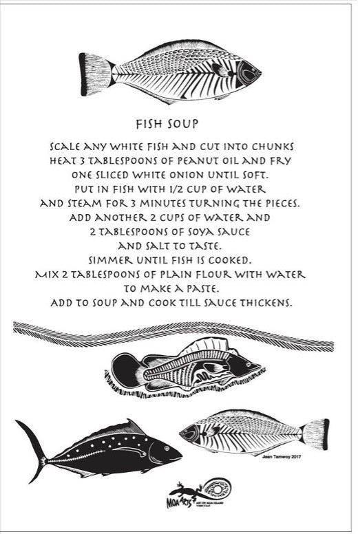 JEAN TAMWOY - Moa Arts | 'Fish Soup' | Tea towel