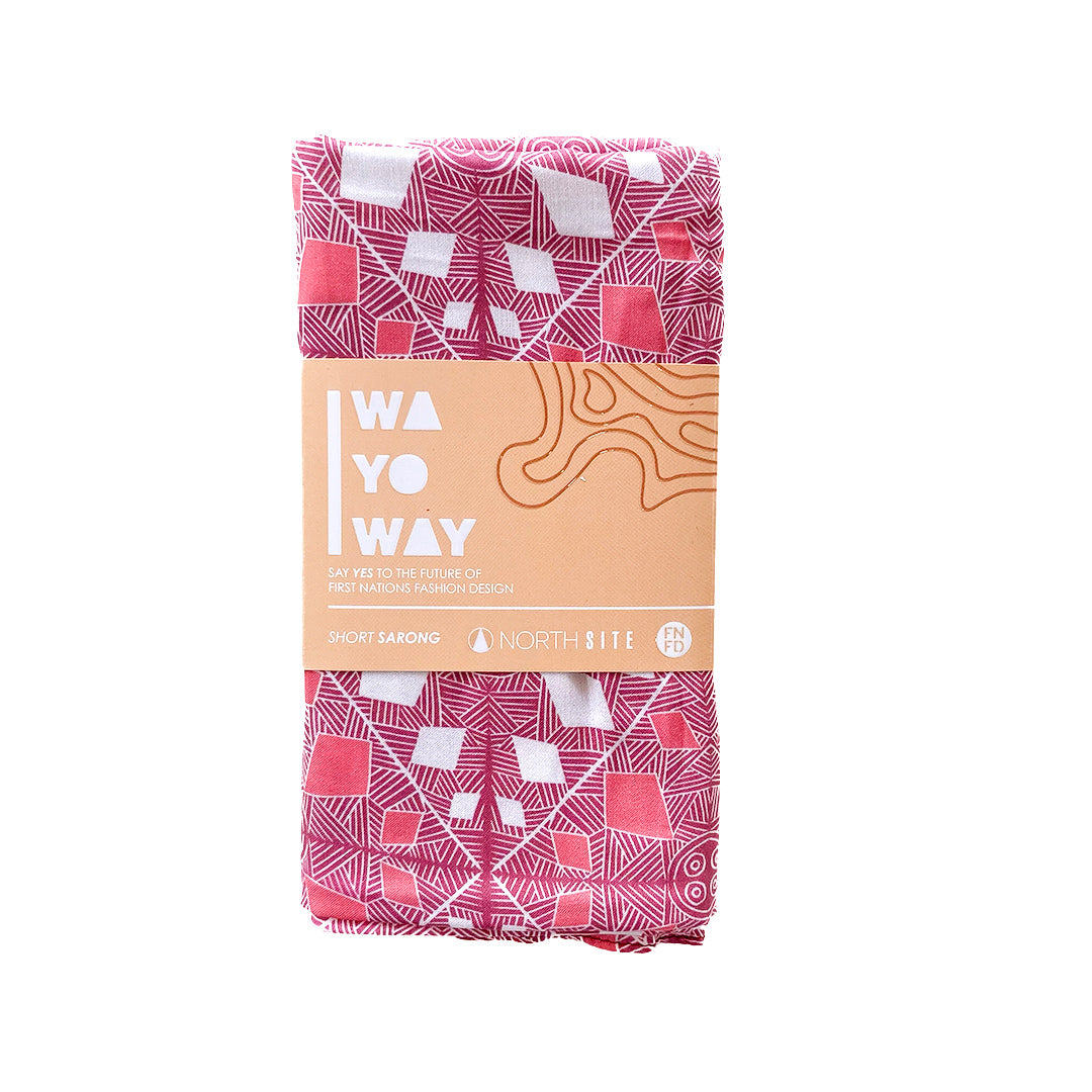 WA YO WAY | 'Ngurraar (Black Cockatoo)' | Short Sarong| Lynelle Flinders