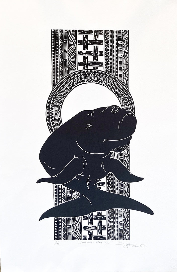 LAURIE NONA | 'Dungalaw Adhy Kissai' | Linocut Print