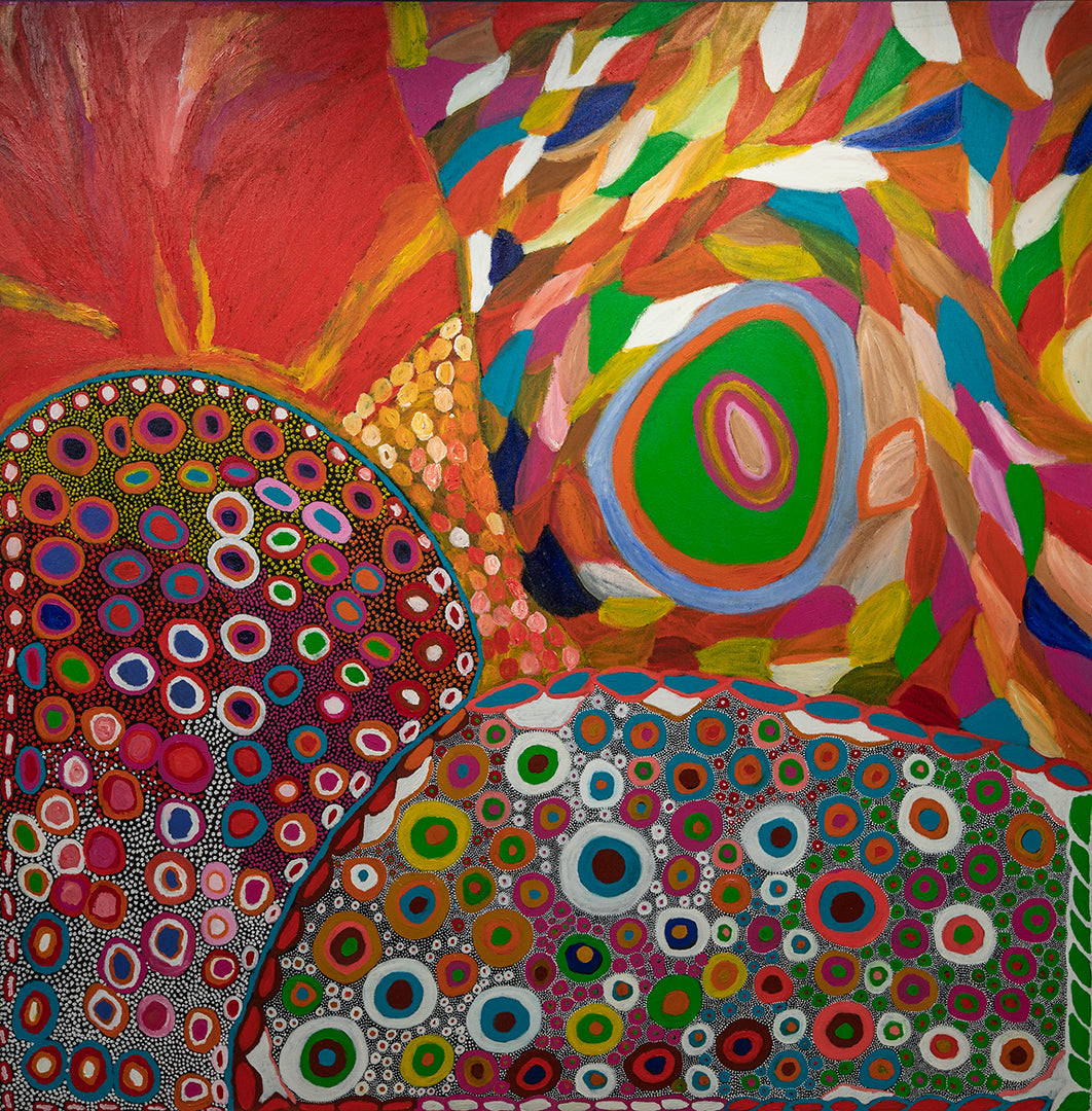 AMY LOOGATHA, ELSIE GABORI, DOLLY LOOGATHA, ETHEL THOMAS | 'Nyinyilki Ngurruwarra' Painting | Acrylic on Belgian linen