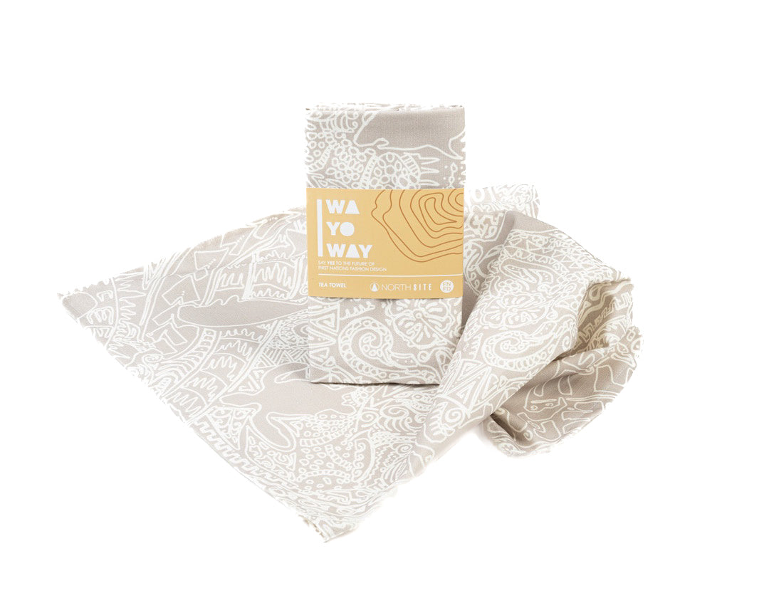WA YO WAY | 'Sea Totems' | Tea Towel | Emily Doolah