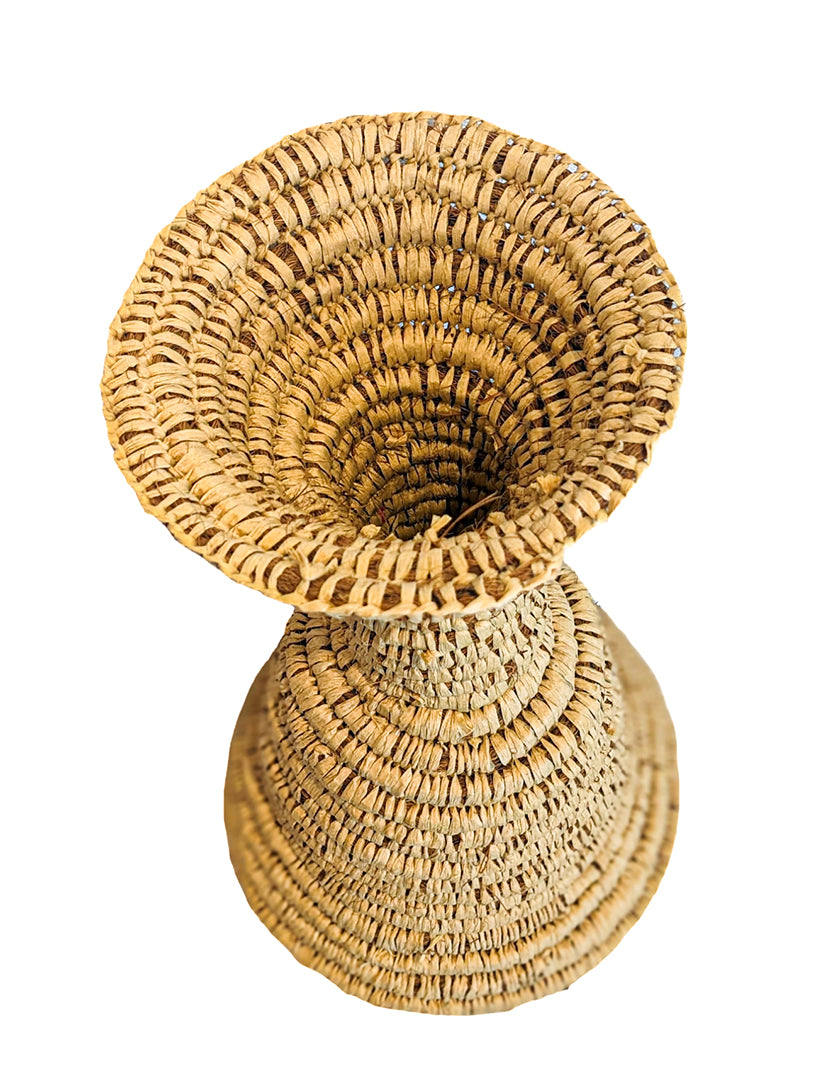 MONIQUE BURKHEAD | ‘Clay + Weave VII’ | Ceramic green glaze / natural raffia