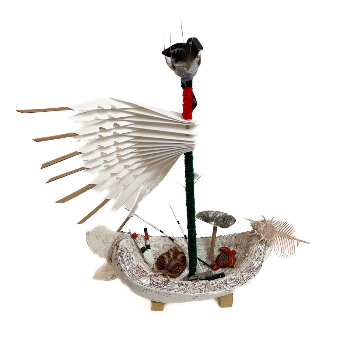 BUNDA ART | 'Memory of Culture VI' | Coconut Boat | Mixed Medium