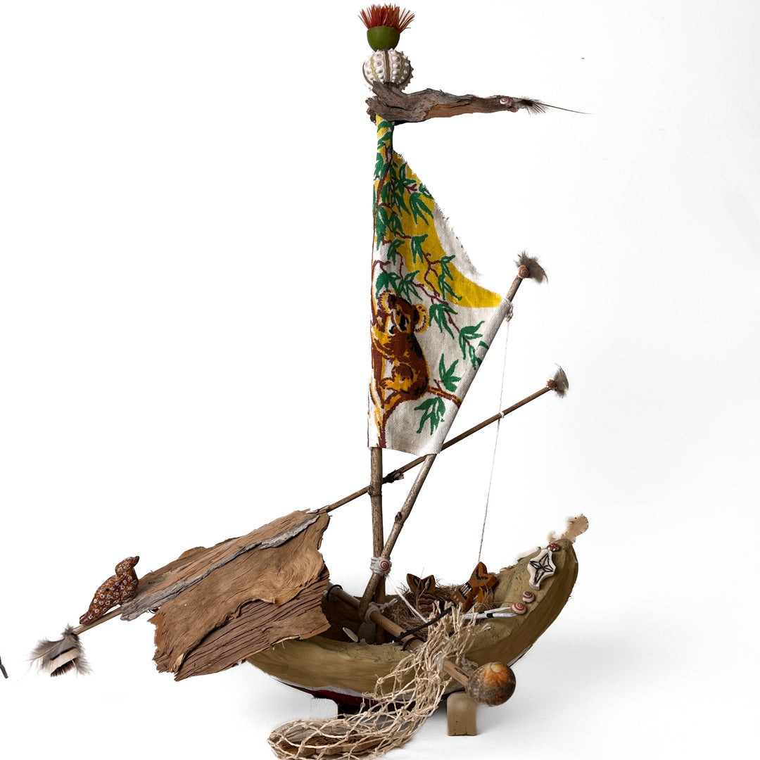 BUNDA ART | 'Memory of Culture II' | Coconut Boat | Mixed Medium