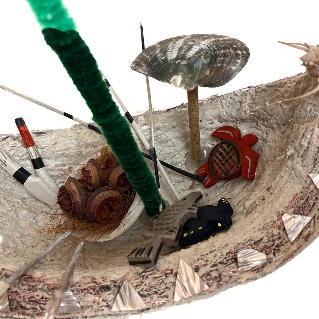 BUNDA ART | 'Memory of Culture VI' | Coconut Boat | Mixed Medium