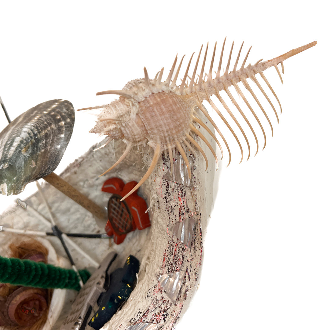 BUNDA ART | 'Memory of Culture VI' | Coconut Boat | Mixed Medium