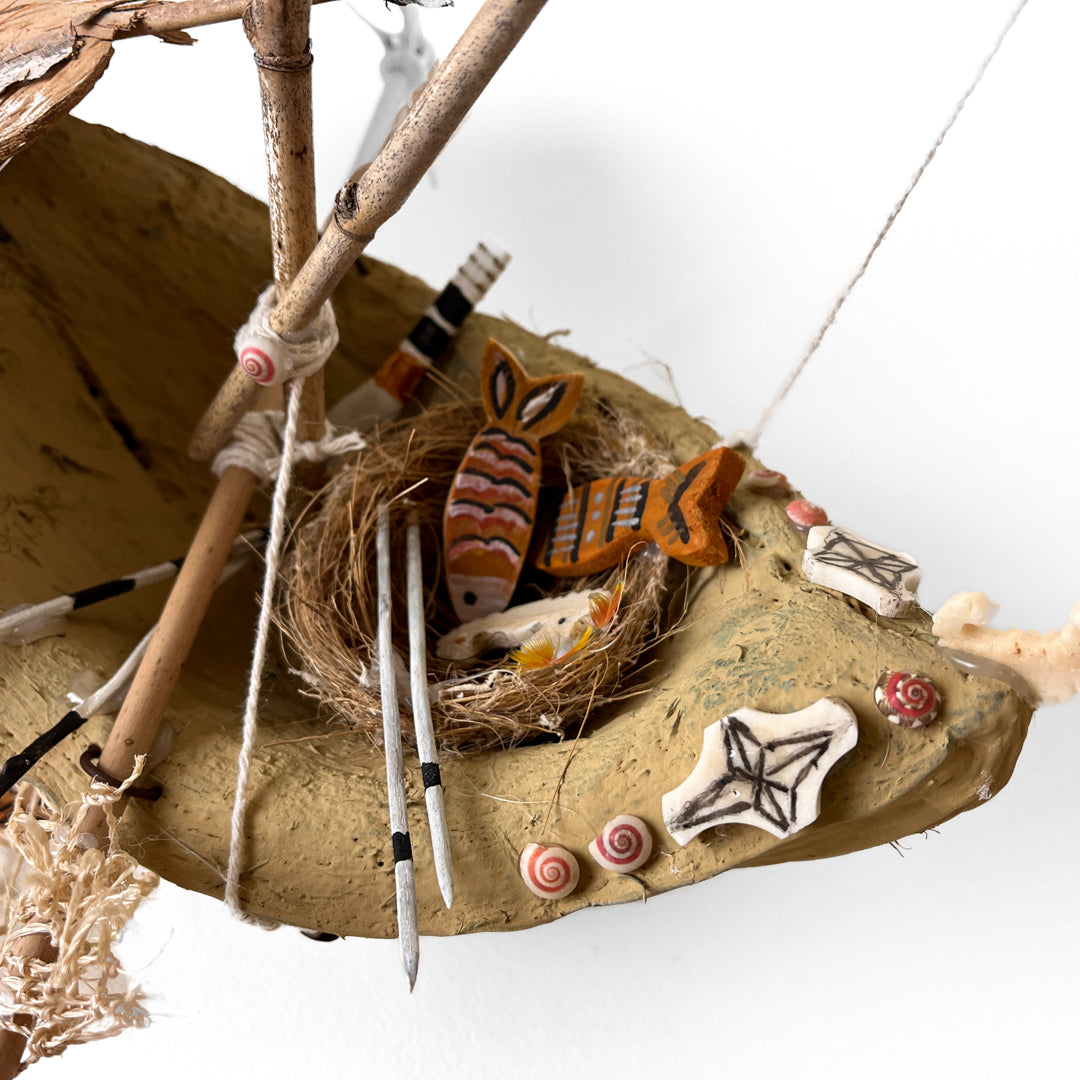 BUNDA ART | 'Memory of Culture II' | Coconut Boat | Mixed Medium