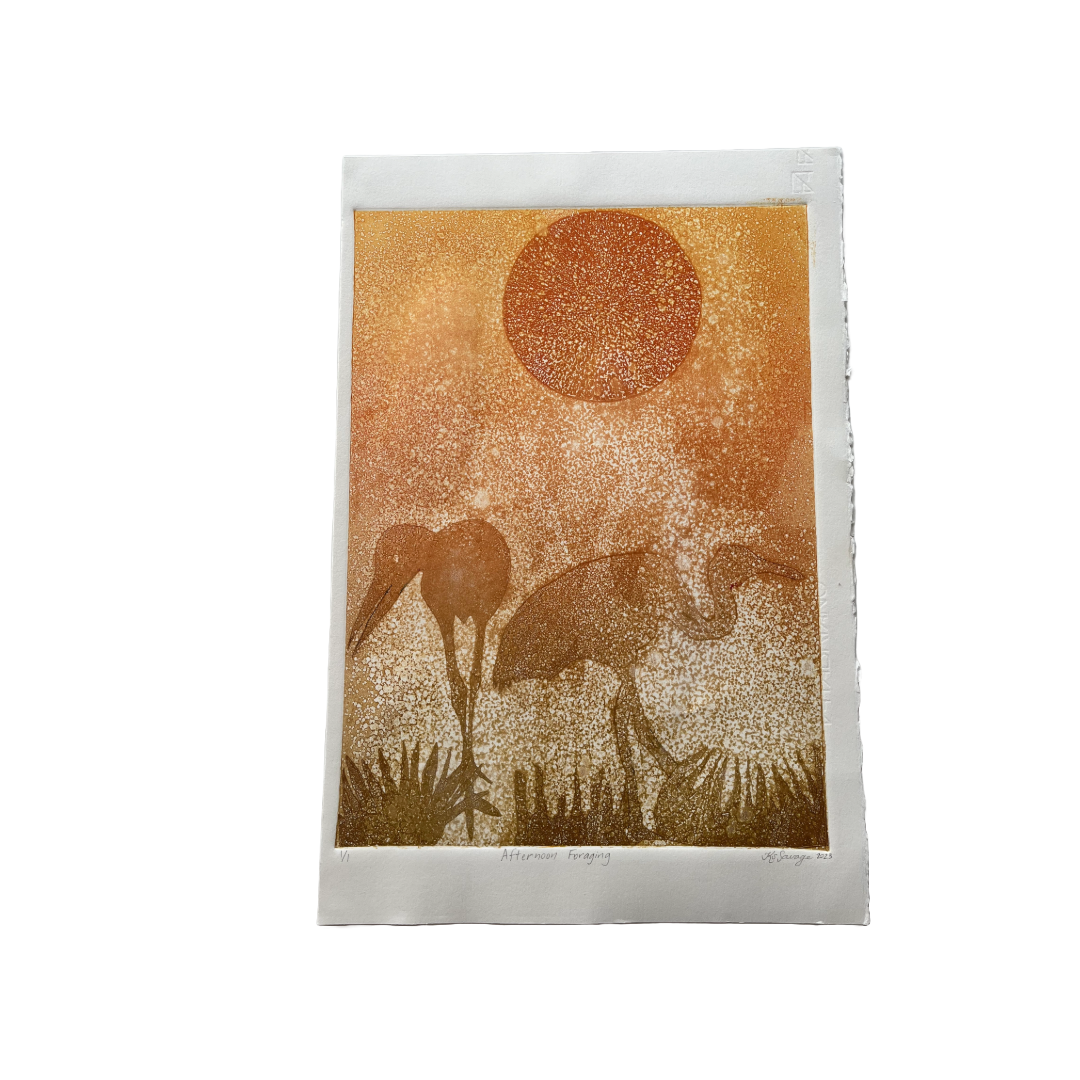 KASSANDRA SAVAGE | 'Afternoon Foraging' | Monoprint