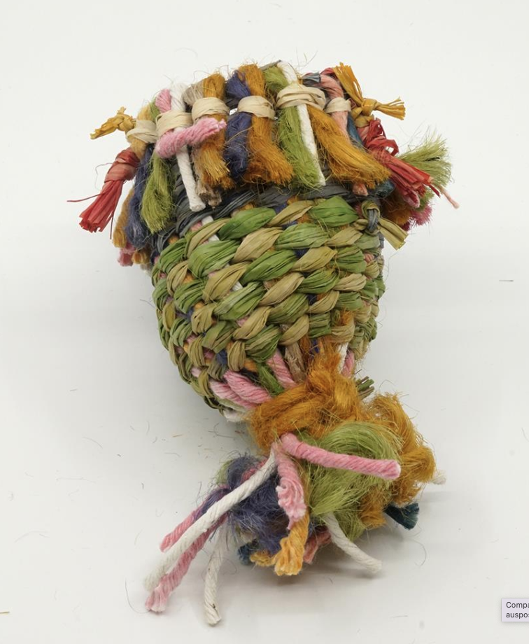 PAULA SAVAGE - Moa Island | 'Neck Bag' #637 | Woven rafia + cotton