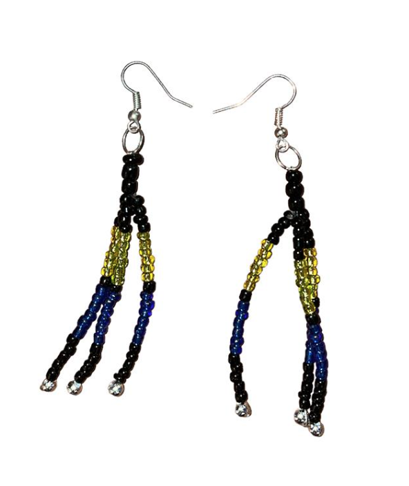 JOSIE NAWIA - Moa Arts | 'Beaded Earrings' | Yellow / blue / black