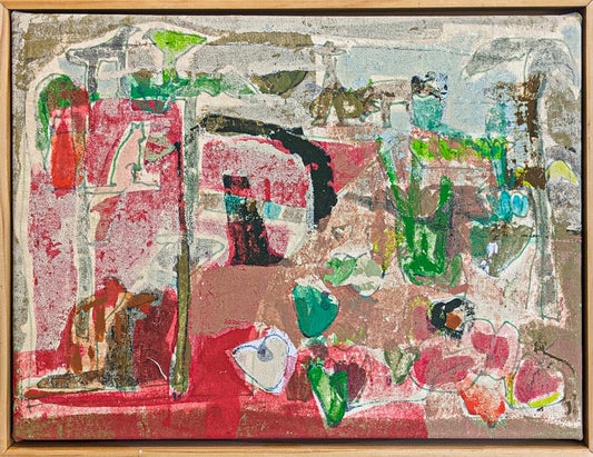 JULIE POULSEN | 'Soft Rain' | Acrylic + mixed media on canvas / framed