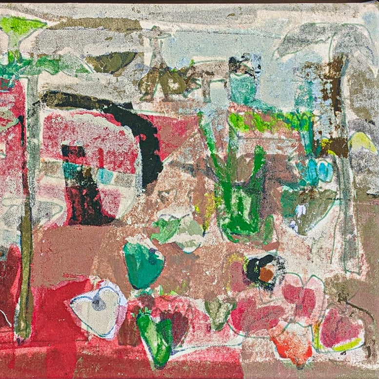 JULIE POULSEN | 'Soft Rain' | Acrylic + mixed media on canvas / framed