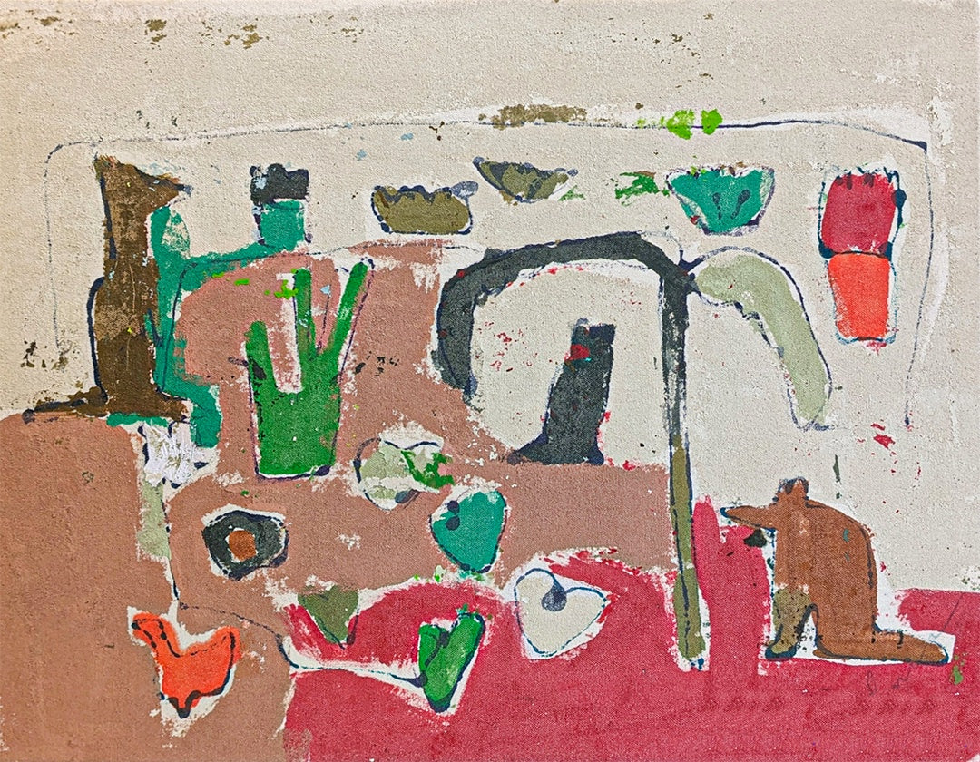 JULIE POULSEN | 'Tropical Garden Friends' | Acrylic + mixed media on canvas / stretched
