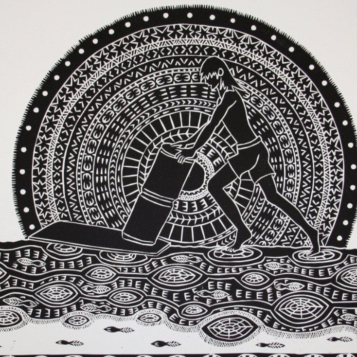 ROBERT TOMMY PAU | 'Drum and Board' | Linocut print