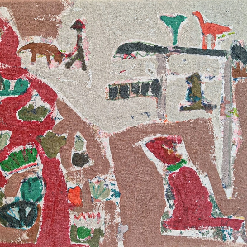 JULIE POULSEN | 'Warm Tropical Day' | Acrylic + mixed media on canvas / framed