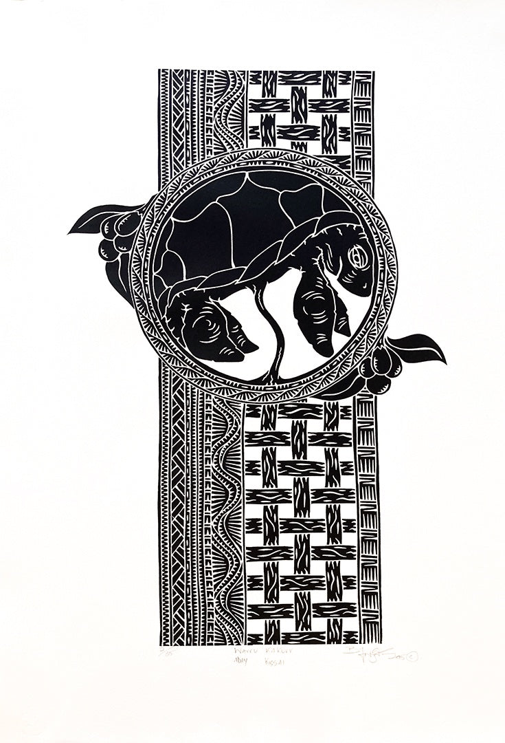 LAURIE NONA | 'Warru Kaurr Adhy Kissai' | Linocut Print