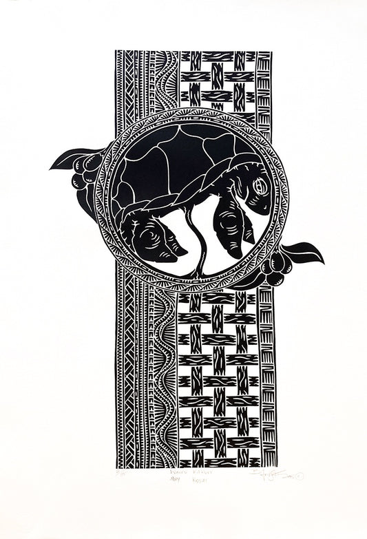 LAURIE NONA | 'Warru Kaurr Adhy Kissai' | Linocut Print