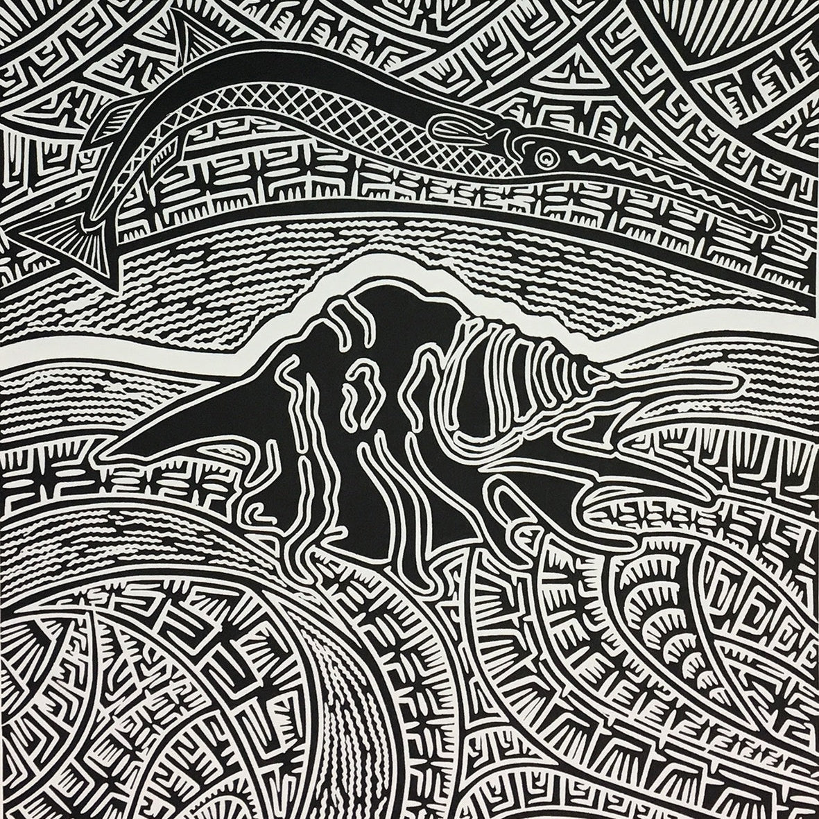 JOEL SAM | 'Yatha and Long Tom' | Linocut Print