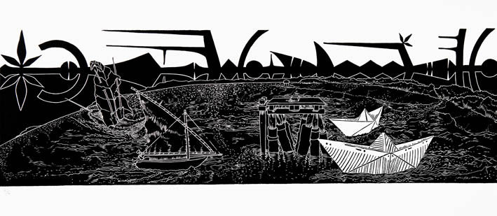 BRIAN ROBINSON | 'Ilan Regatta' | Linocut Print