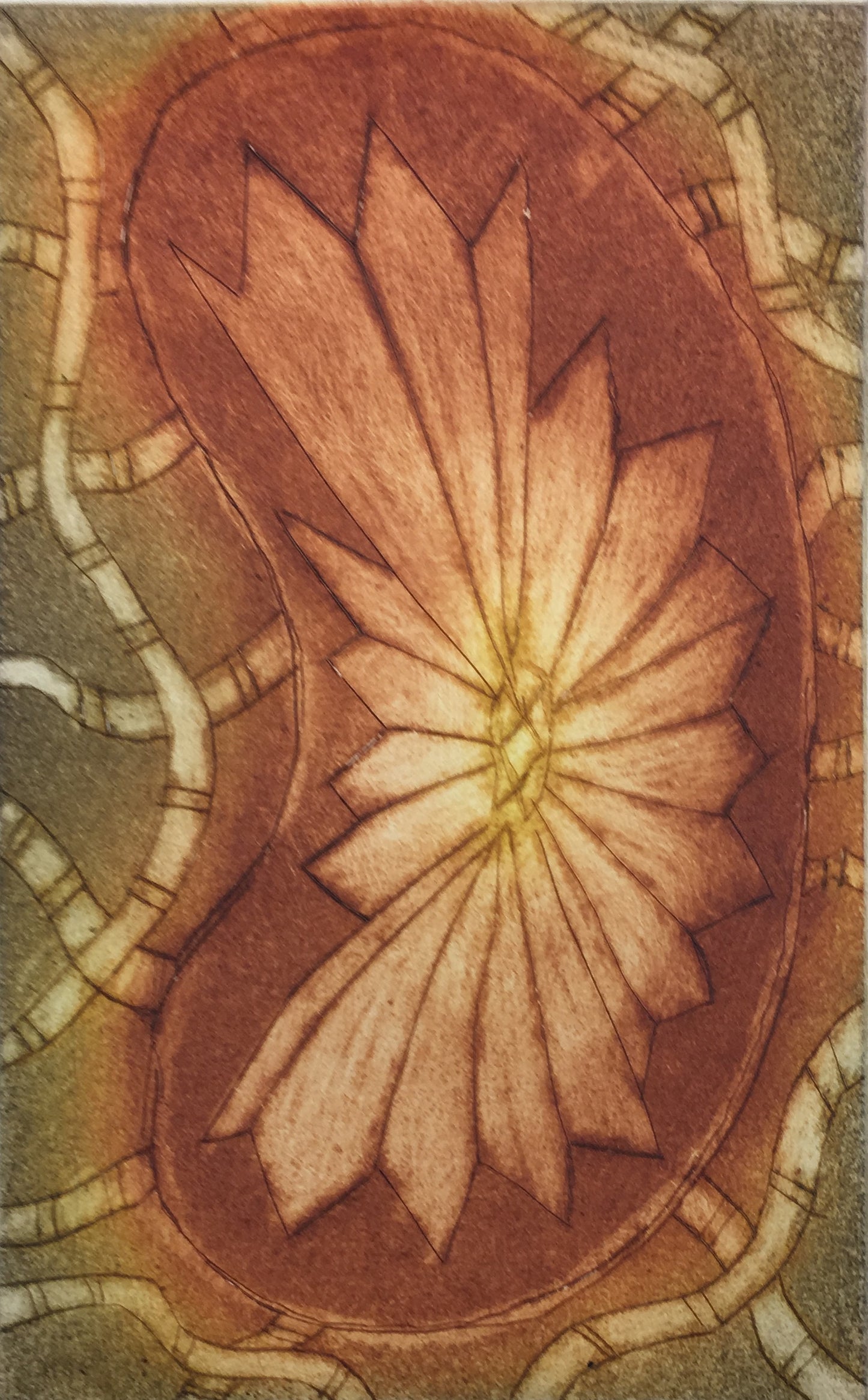 NAPOLEAN OUI | 'Burrmburr Yabulam (Palm leaf, lawyer cane)' | Etching