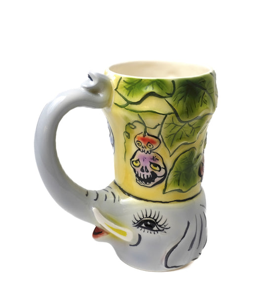 SHIN KOYAMA | 'Denlsakugama' (Elephant) | Hand painted Porcelain  Mug