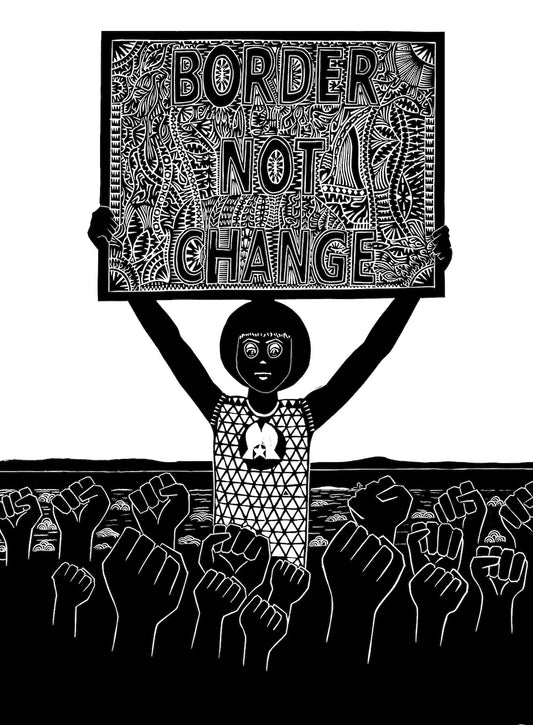ROBERT TOMMY PAU | 'Border Not Changed | 2021 | Linocut print