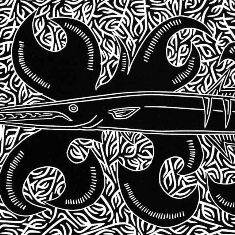 JOEL SAM | 'Barred Long Tom' | Linocut Print